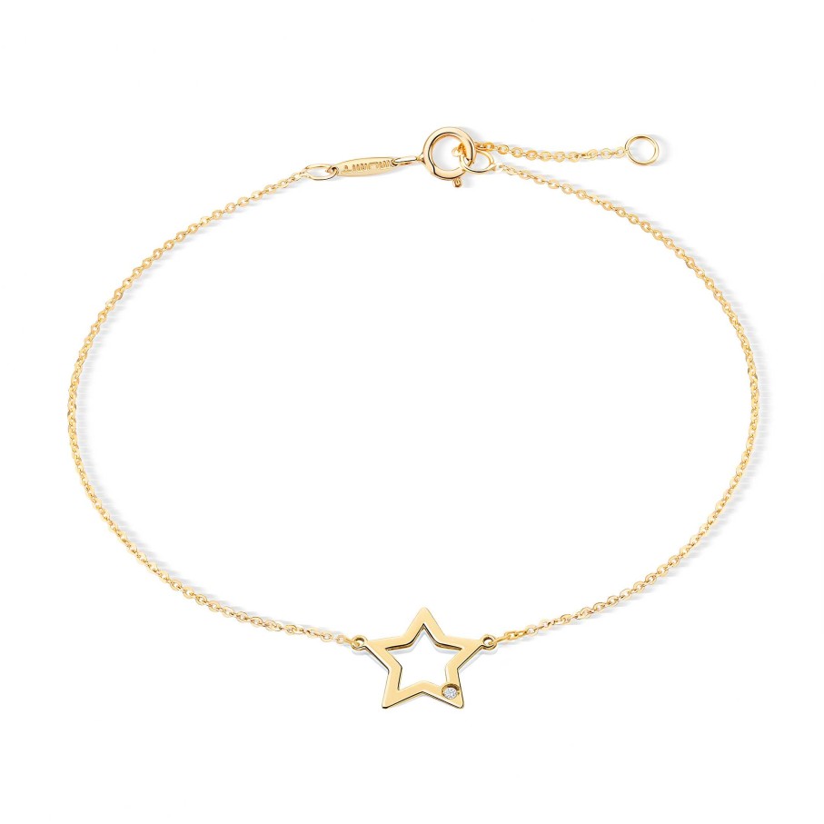 Pulseras Mumit | Pulsera Star De Diamante En Oro Amarillo De 18 Kt