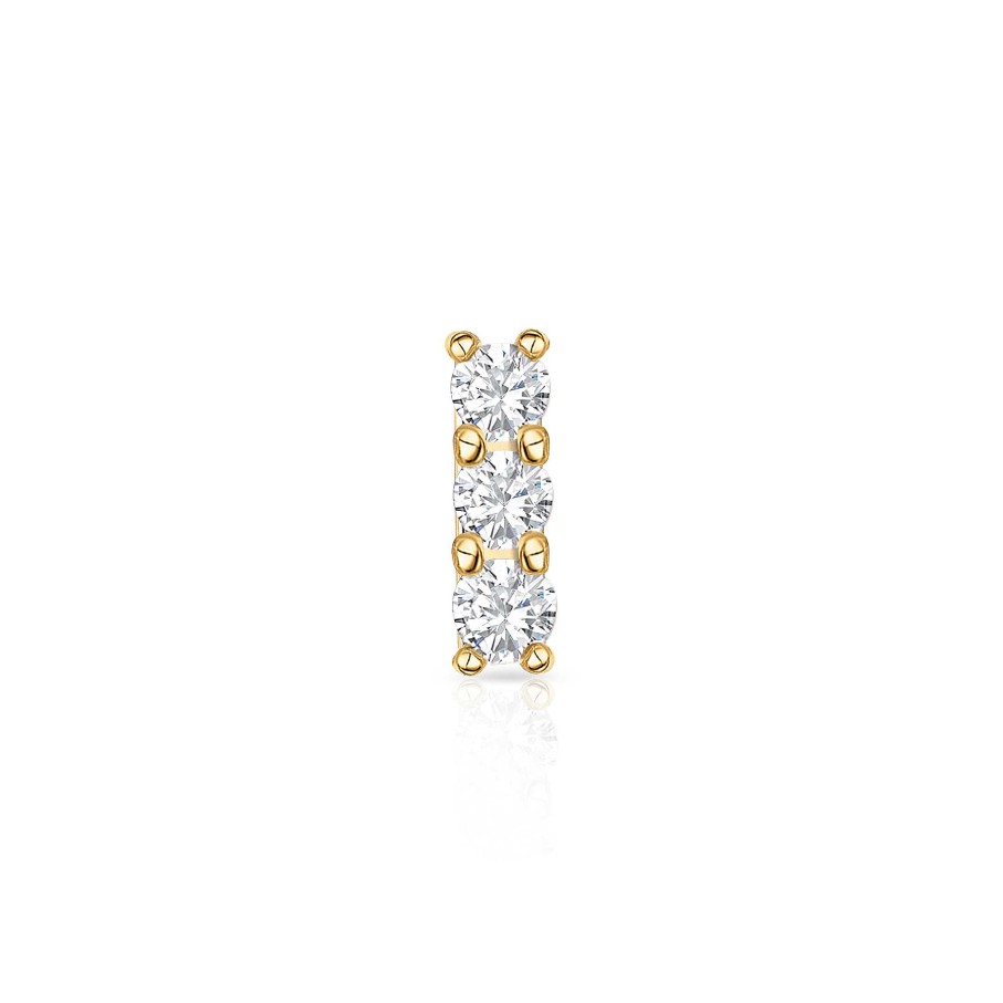 Piercings Mumit | Pendiente Piercing Line Diamonds En Oro Amarillo De 18 Kt