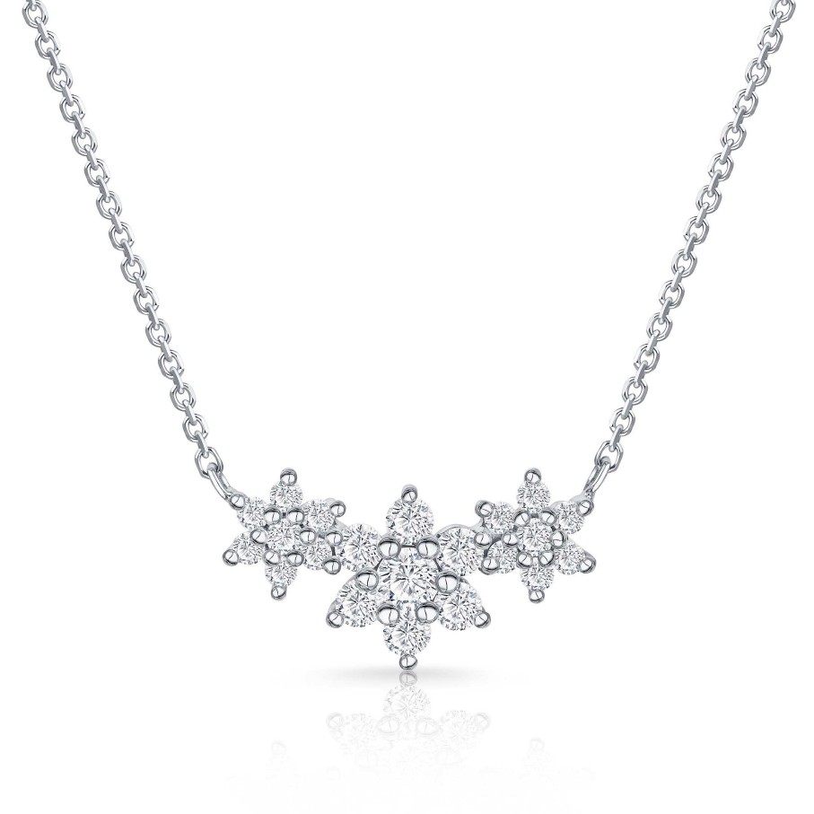 Collares Y Colgantes Mumit | Gargantilla Rosette Trilogy De Diamantes En Oro Blanco De 18 Kt