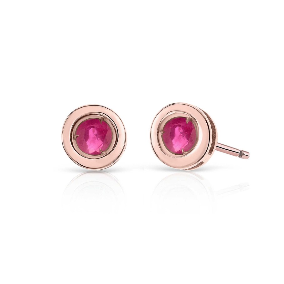 Pendientes Mumit | Pendientes Stud Colors De Rub En Oro Rosa De 18 Kt