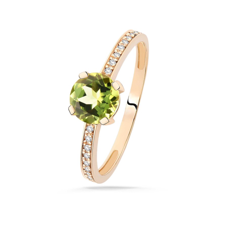 Sortijas Mumit | Sortija Vert Peridoto Y Diamantes Oro Amarillo 18 Kt