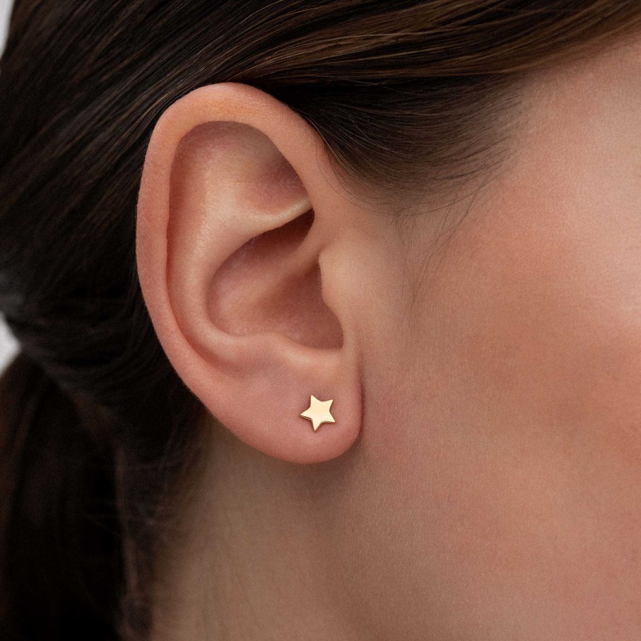 Pendientes Mumit | Pendientes Joy Estrella En Oro Amarillo De 18 Kt