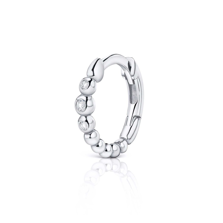 Piercings Mumit | Pendiente Piercing Bubble Diamonds En Oro Blanco De 18 Kt