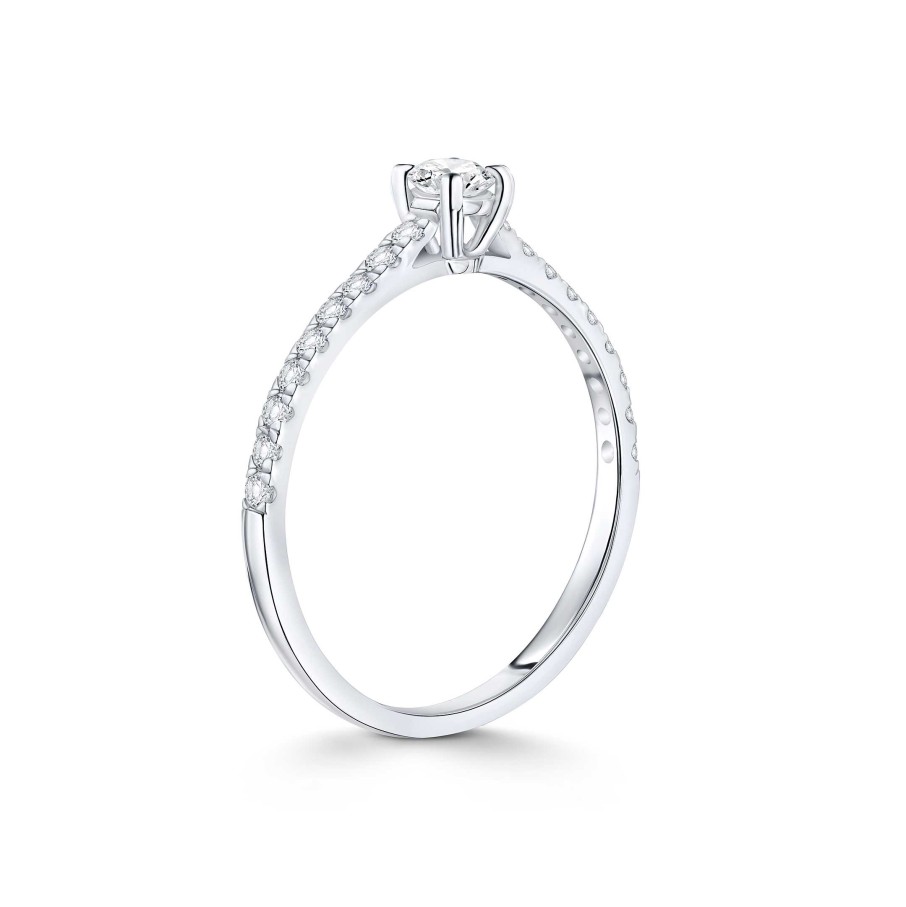 Anillos De Compromiso Mumit | Solitario Odette De Diamantes 0,40 Cts. En Oro Blanco De 18 Kt