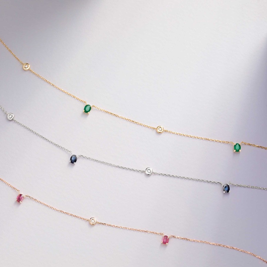 Collares Y Colgantes Mumit | Gargantilla Nina De Rub Es Y Diamantes En Oro Rosa De 18 Kt