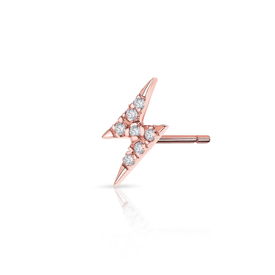 Piercings Mumit | Pendiente Piercing Flash Diamonds En Oro Rosa De 18 Kt