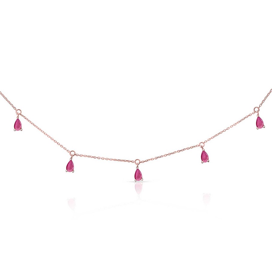 Collares Y Colgantes Mumit | Choker Eternity Colors De Rub En Oro Rosa De 18 Kt