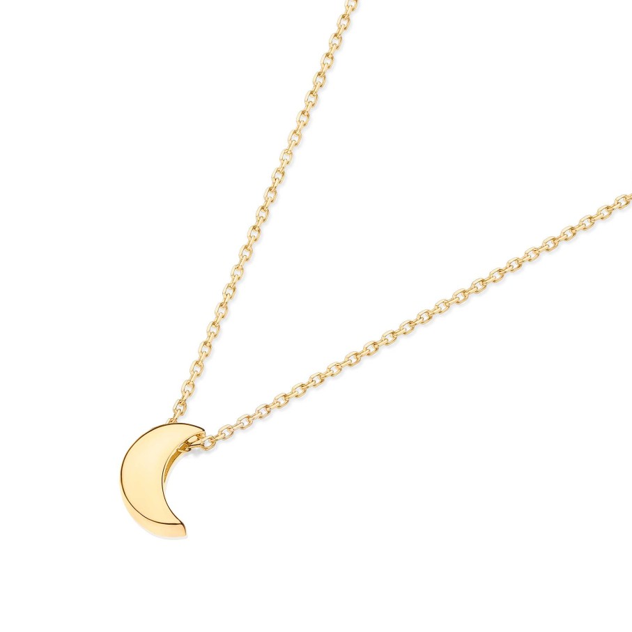 Collares Y Colgantes Mumit | Gargantilla Joy Media Luna En Oro Amarillo De 18 Kt