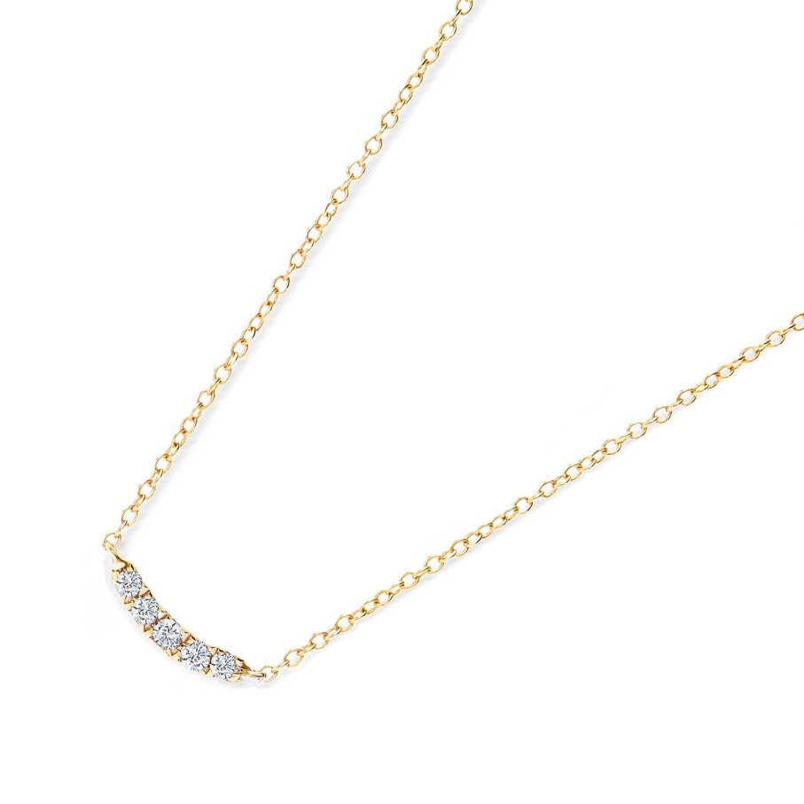 Collares Y Colgantes Mumit | Gargantilla Petite Diamonds Curve En Oro Amarillo De 18 Kt