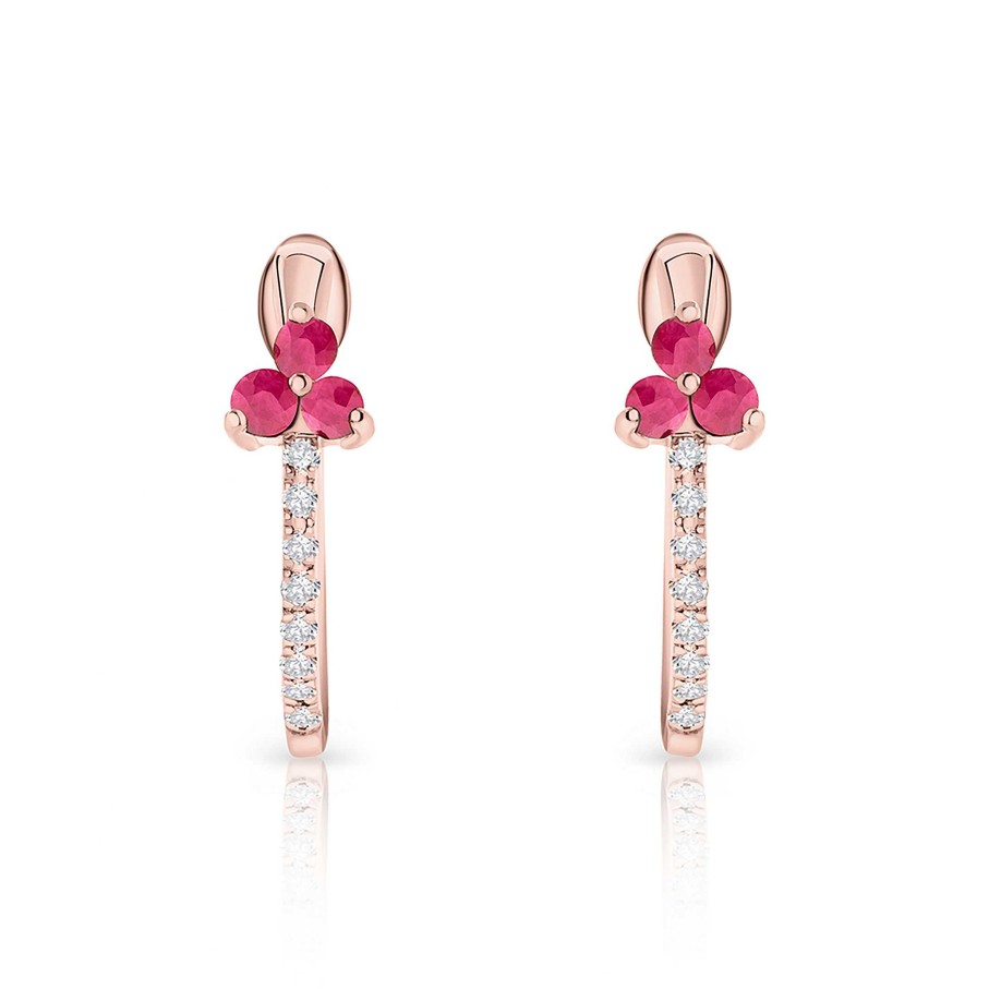 Pendientes Mumit | Pendientes Milett De Rub Es Y Diamantes En Oro Rosa De 18 Kt