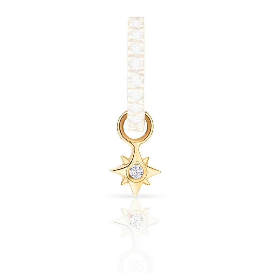 Piercings Mumit | Charm Rosa De Los Vientos De Diamante En Oro Amarillo De 18 Kt