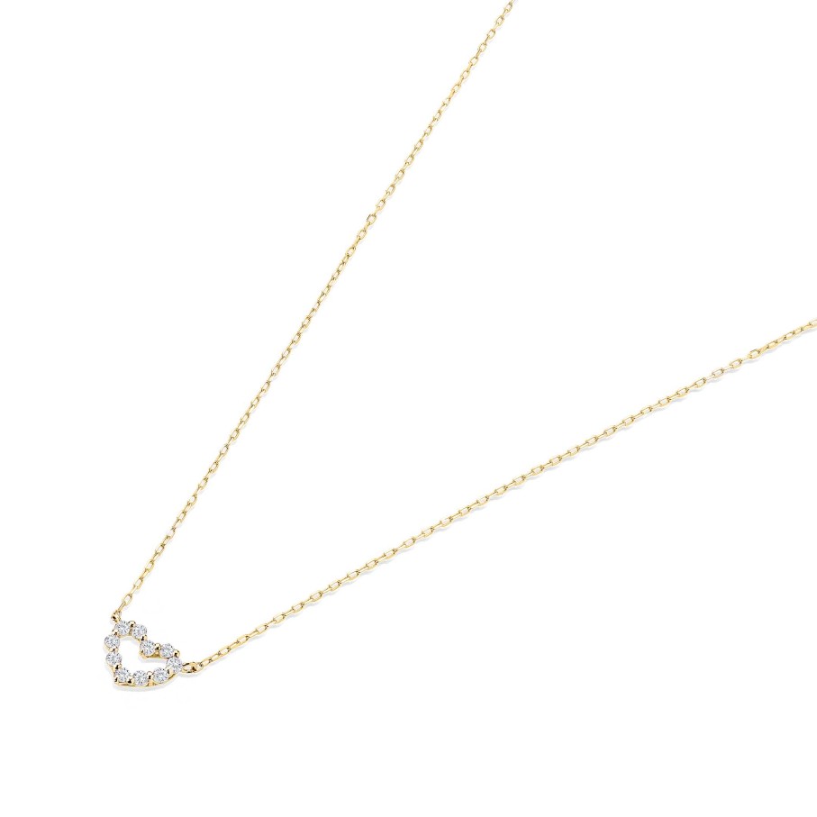 Collares Y Colgantes Mumit | Gargantilla Petite Diamonds Heart En Oro Amarillo De 18 Kt