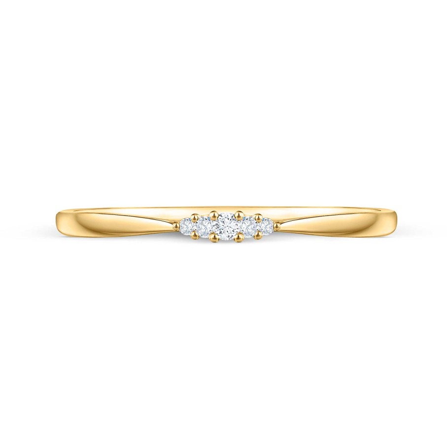 Sortijas Mumit | Sortija Petite Diamonds Wave En Oro Amarillo De 18 Kt