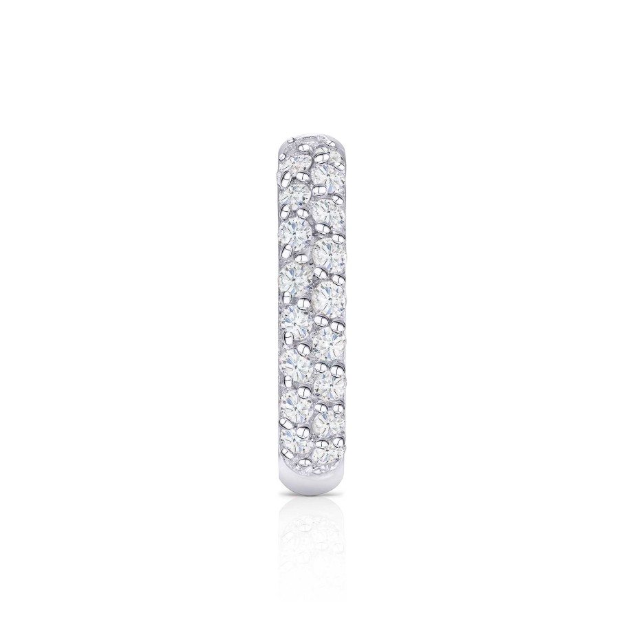 Piercings Mumit | Pendiente Piercing Slice De Diamantes En Oro Blanco De 18 Kt