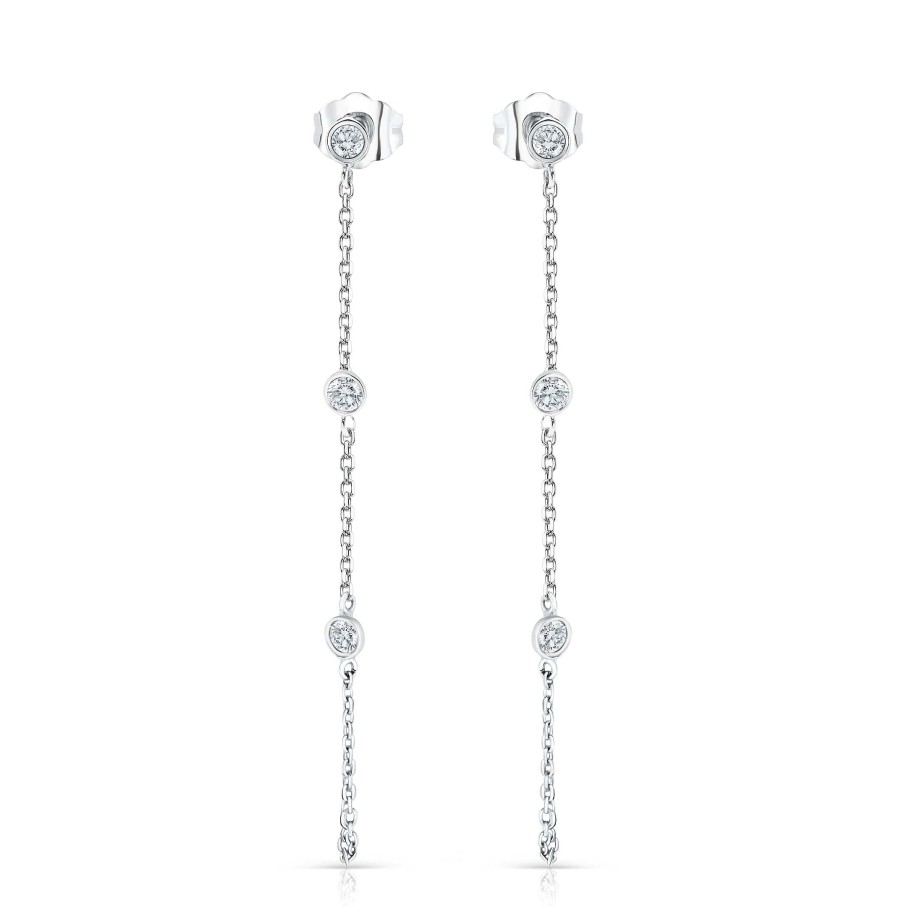 Pendientes Mumit | Pendientes Lovelia De Topacios Blancos En Oro Blanco De 18 Kt