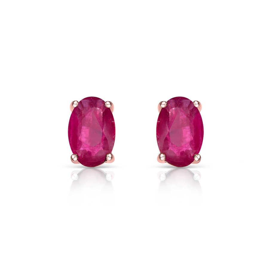 Pendientes Mumit | Pendientes De Rub Oval En Oro Rosa De 18 Kt