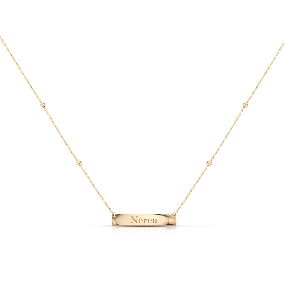 Collares Y Colgantes Mumit | Gargantilla Personalizable Nombre Bs En Oro Amarillo De 18 Kt