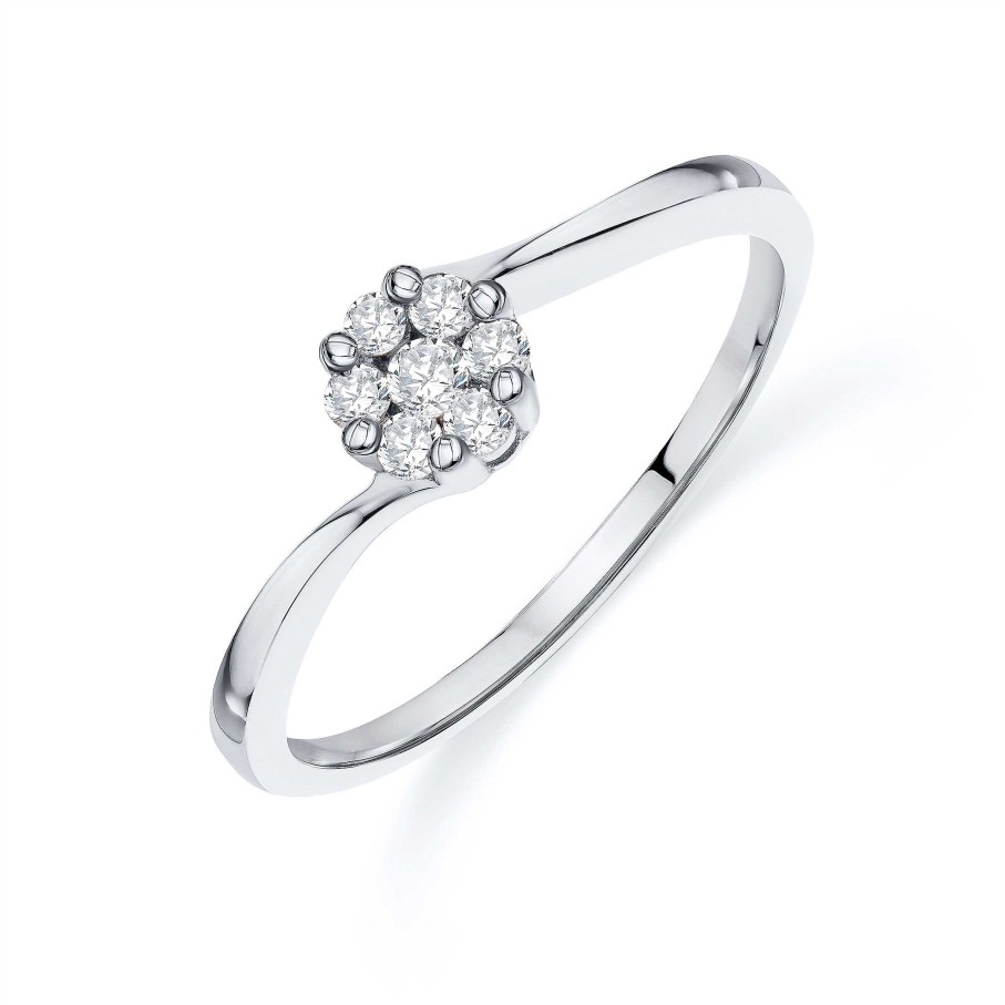 Sortijas Mumit | Sortija Blume Diamonds En Oro Blanco De 18 Kt