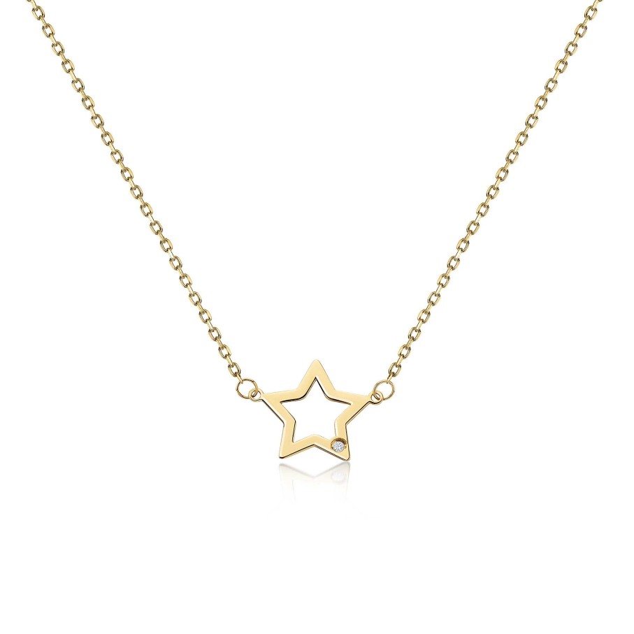 Collares Y Colgantes Mumit | Gargantilla Star De Diamante En Oro Amarillo De 18 Kt