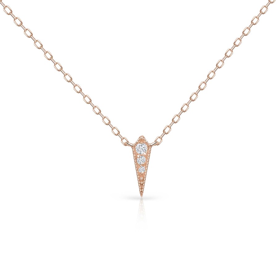 Collares Y Colgantes Mumit | Gargantilla Mithra Single De Diamantes En Oro Rosa De 18 Kt