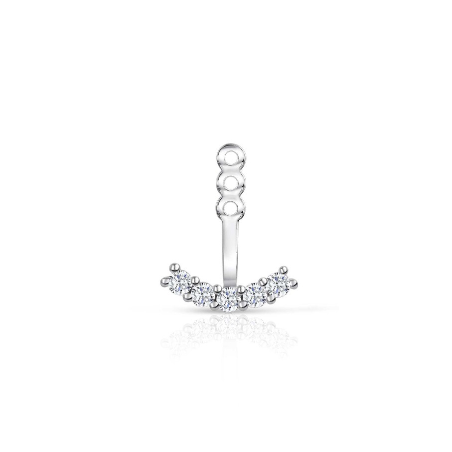 Piercings Mumit | Ear Jacket Sunrise De Diamantes En Oro Blanco De 18 Kt