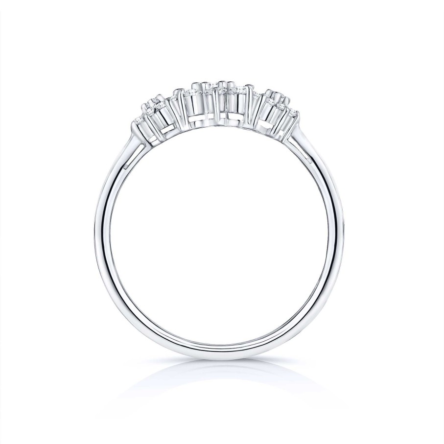 Sortijas Mumit | Sortija Rosette Trilogy De Diamantes En Oro Blanco De 18 Kt