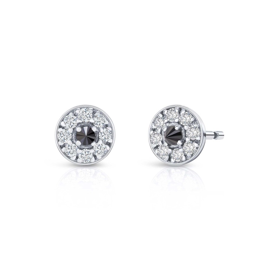 Pendientes Mumit | Pendientes Raxel Diamonds Stud En Oro Blanco De 18 Kt