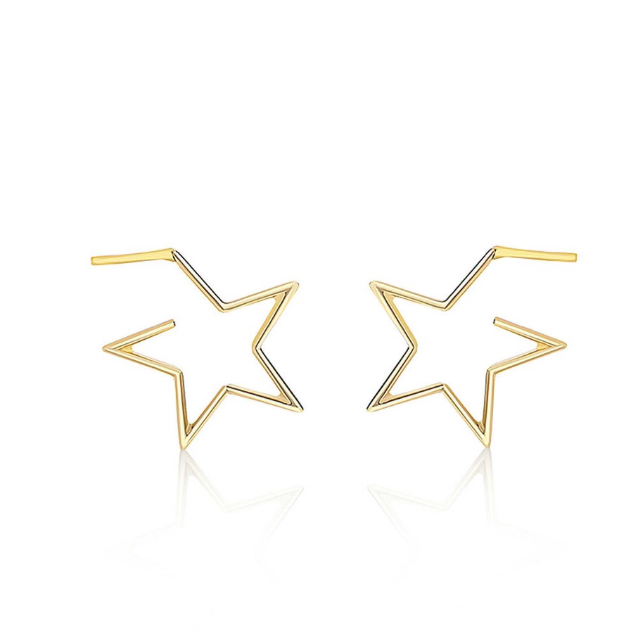 Pendientes Mumit | Pendientes Hyggle Estrella Open En Oro Amarillo De 18 Kt