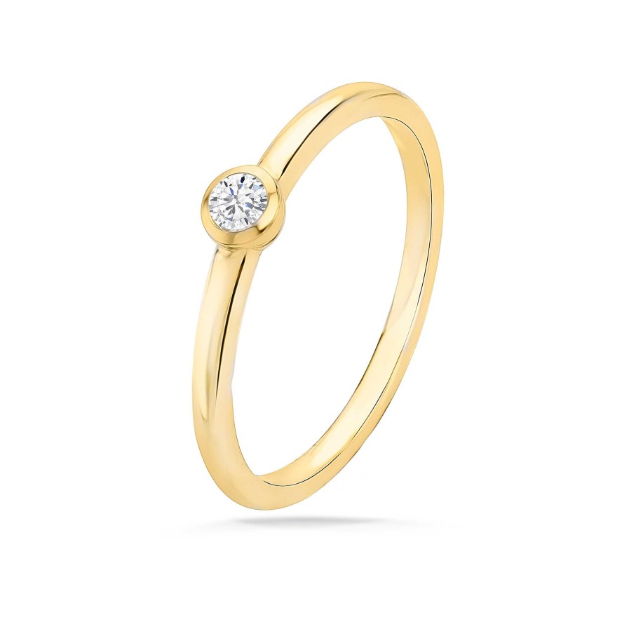 Sortijas Mumit | Solitario Stud Diamante En Oro Amarillo De 18 Kt