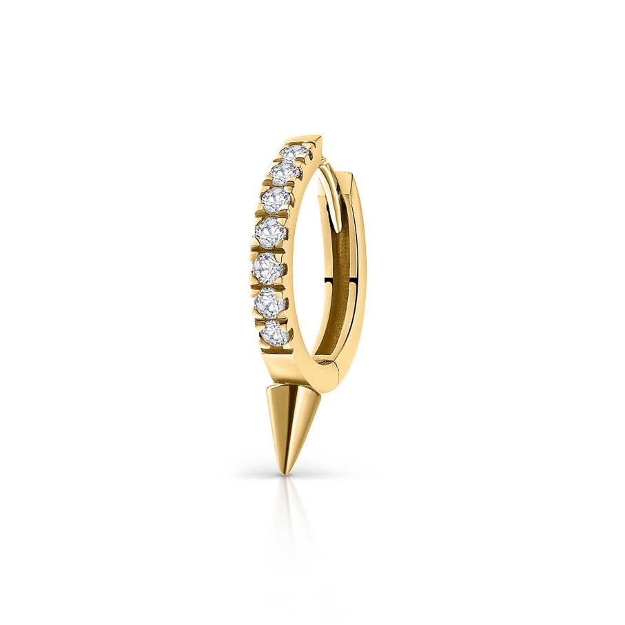 Piercings Mumit | Pendiente Piercing Spike Diamonds Mini En Oro Amarillo De 18 Kt