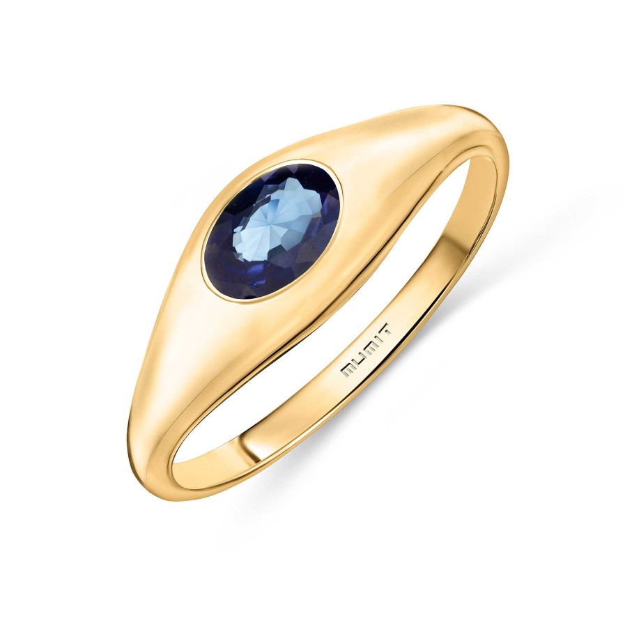 Sortijas Mumit | Sortija Sello Amar De Zafiro Oval En Oro Amarillo De 18 Kt