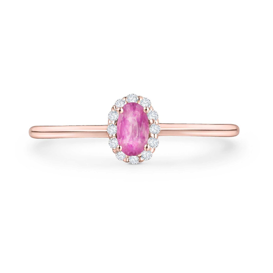 Sortijas Mumit | Sortija Nina De Zafiro Rosa Y Diamantes En Oro Rosa De 18 Kt