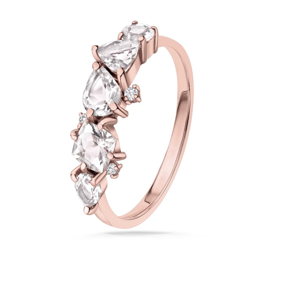 Sortijas Mumit | Sortija Radiant De Morganita Y Diamantes En Oro Rosa De 18 Kt