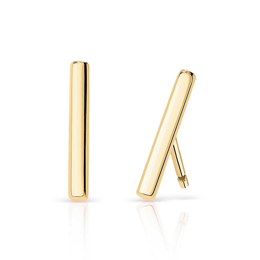 Pendientes Mumit | Pendientes Line En Oro Amarillo De 18 Kt