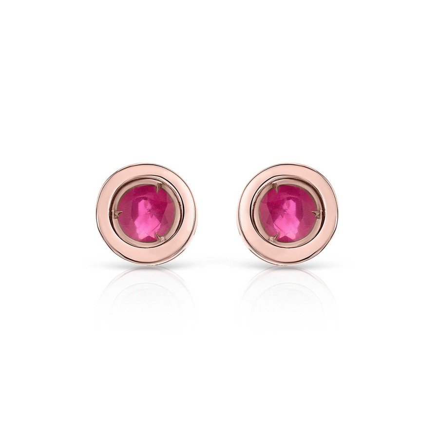 Pendientes Mumit | Pendientes Stud Colors De Rub En Oro Rosa De 18 Kt