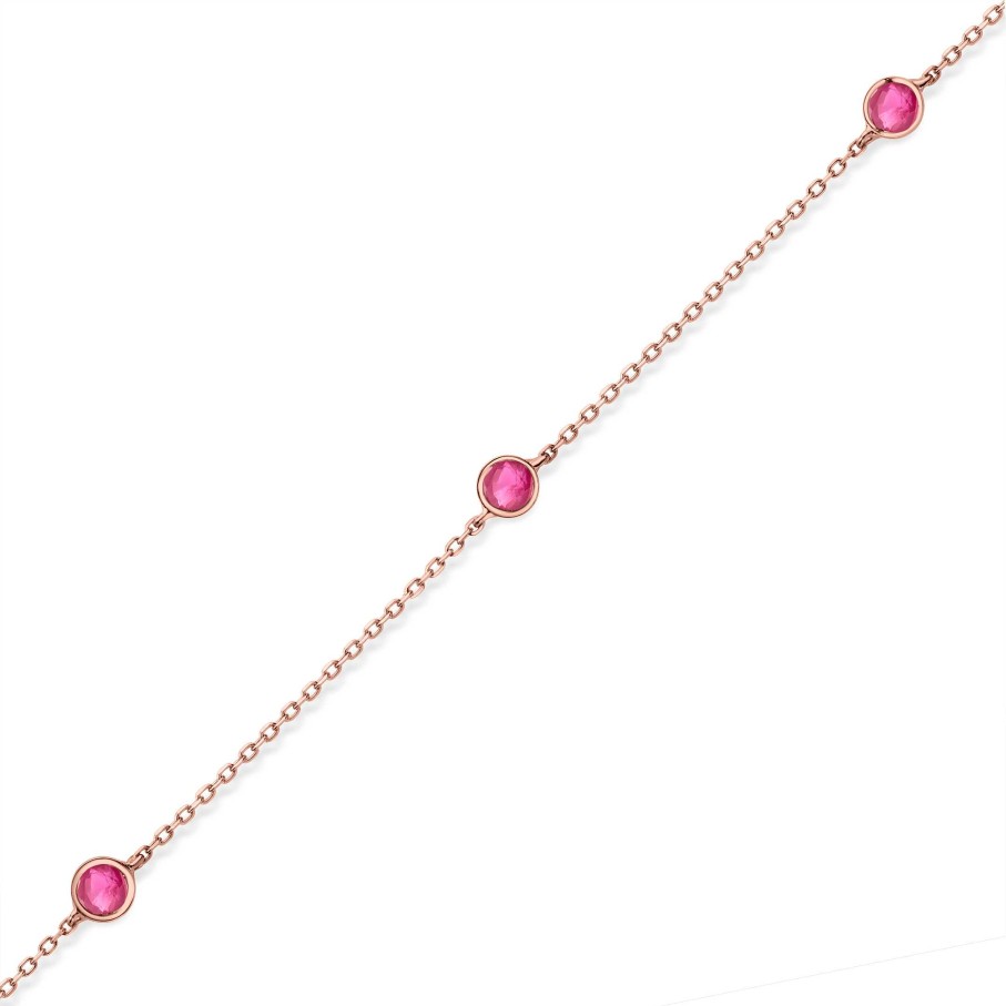 Pulseras Mumit | Pulsera Stud Colors De Rub Es En Oro Rosa De 18 Kt