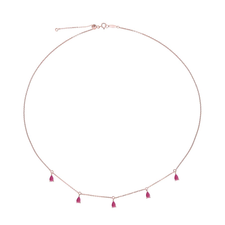 Collares Y Colgantes Mumit | Choker Eternity Colors De Rub En Oro Rosa De 18 Kt