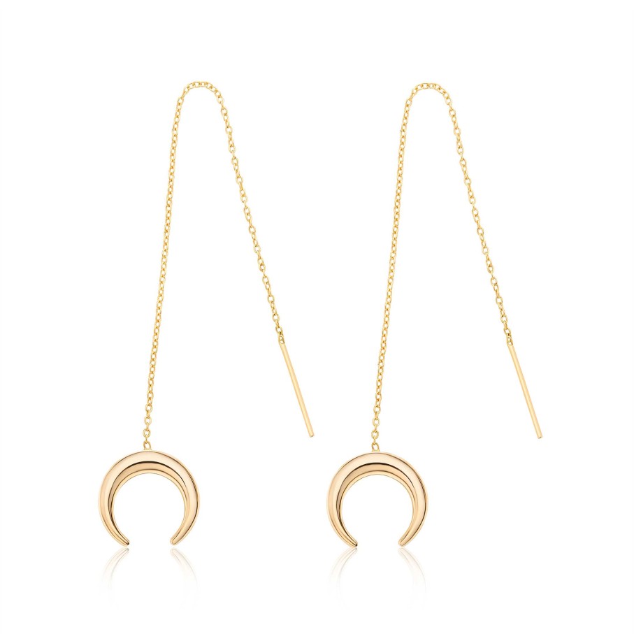 Pendientes Mumit | Pendientes Catena Half Moon En Oro Amarillo De 18 Kt