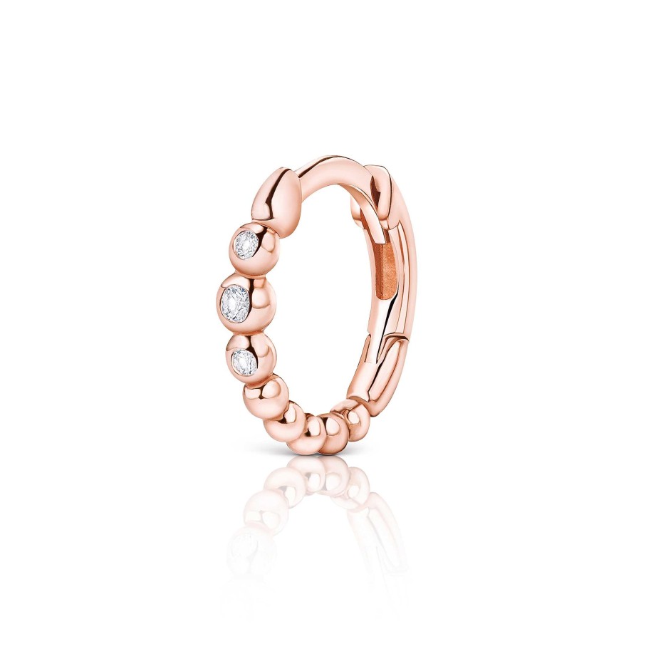 Piercings Mumit | Pendiente Piercing Bubble Diamonds En Oro Rosa De 18 Kt