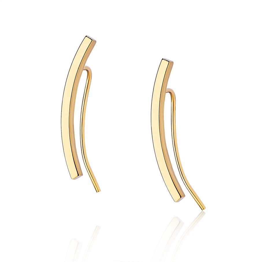 Pendientes Mumit | Pendientes Trepadores Line En Oro Amarillo De 18 Kt