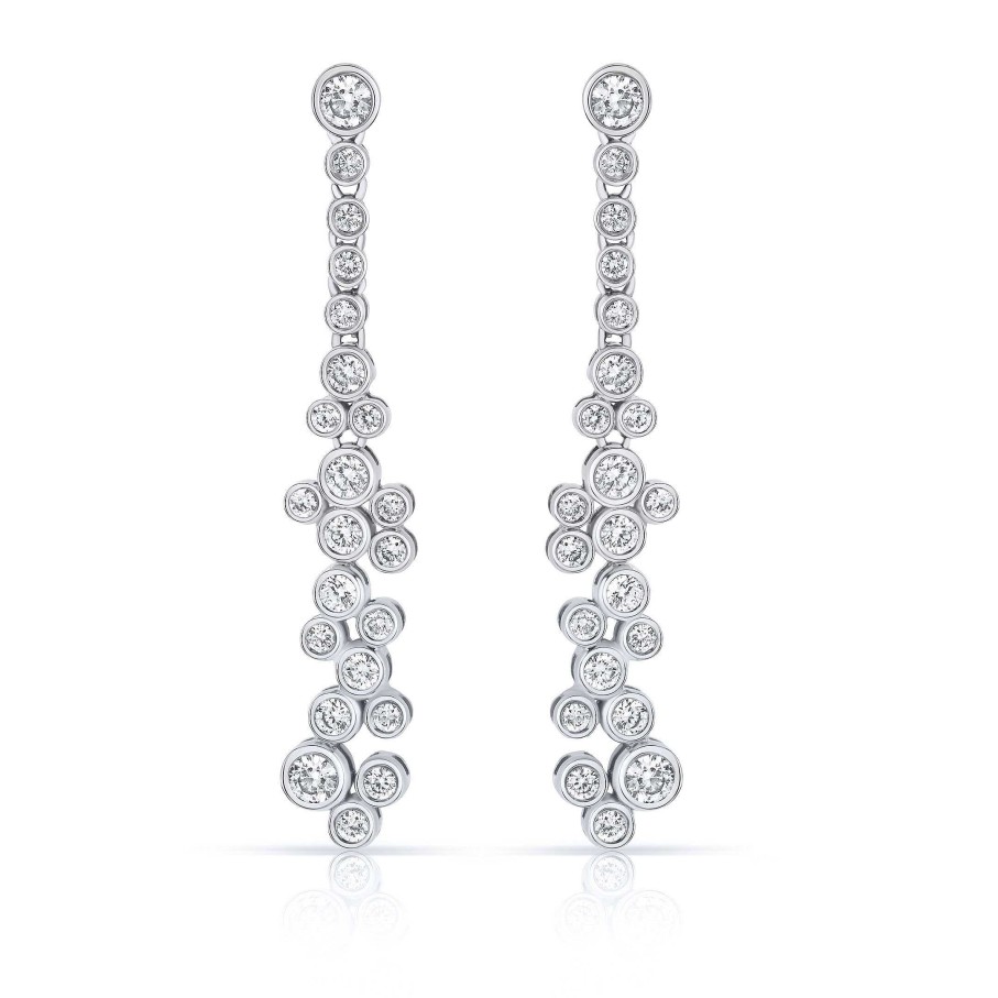 Pendientes Mumit | Pendientes Diamonds Waterfall En Oro Blanco De 18 Kt