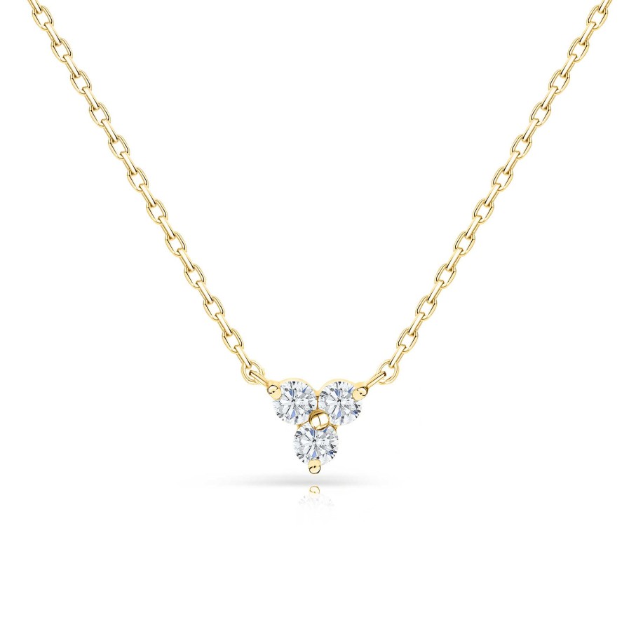 Collares Y Colgantes Mumit | Gargantilla Clover Diamonds Petite En Oro Amarillo De 18 Kt