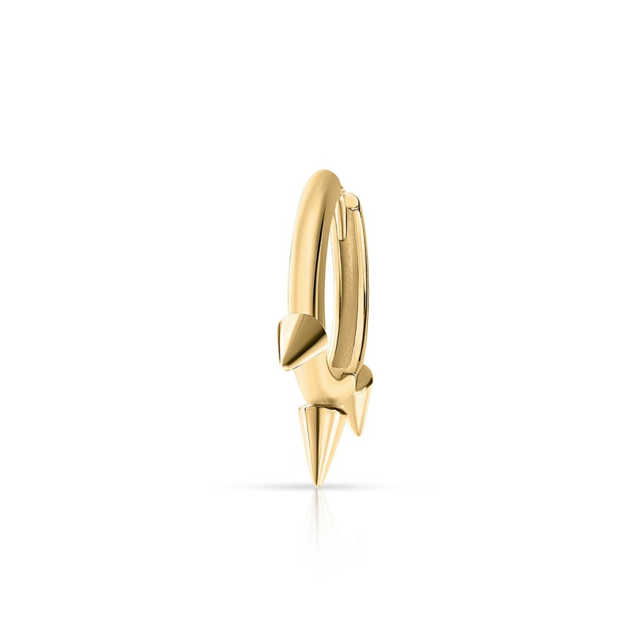 Piercings Mumit | Pendiente Piercing Spikes Tres Pinchos Mini En Oro Amarillo De 18 Kt