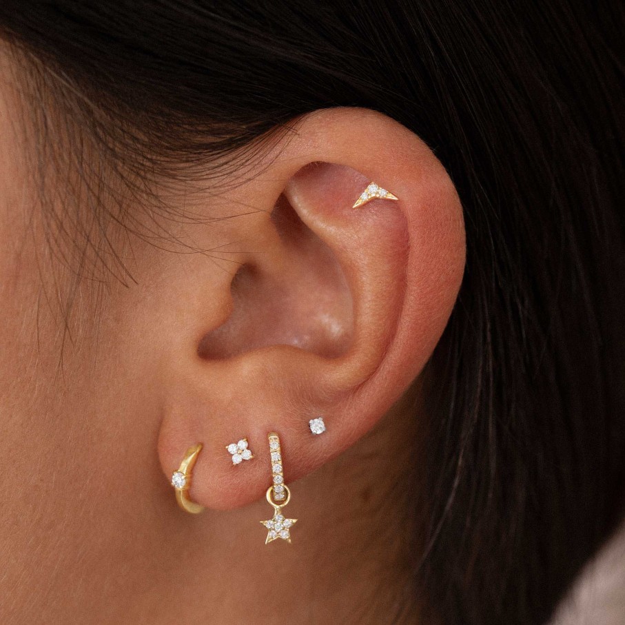 Piercings Mumit | Charm Estrella Moon Diamonds En Oro Amarillo De 18 Kt