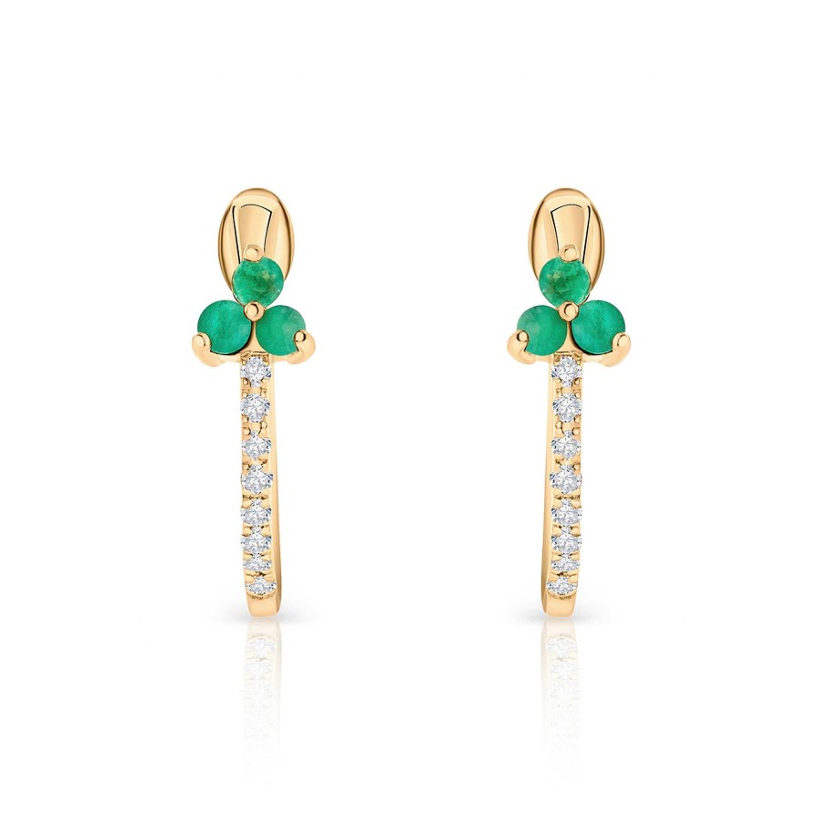 Pendientes Mumit | Pendientes Milett De Esmeraldas Y Diamantes En Oro Amarillo De 18 Kt