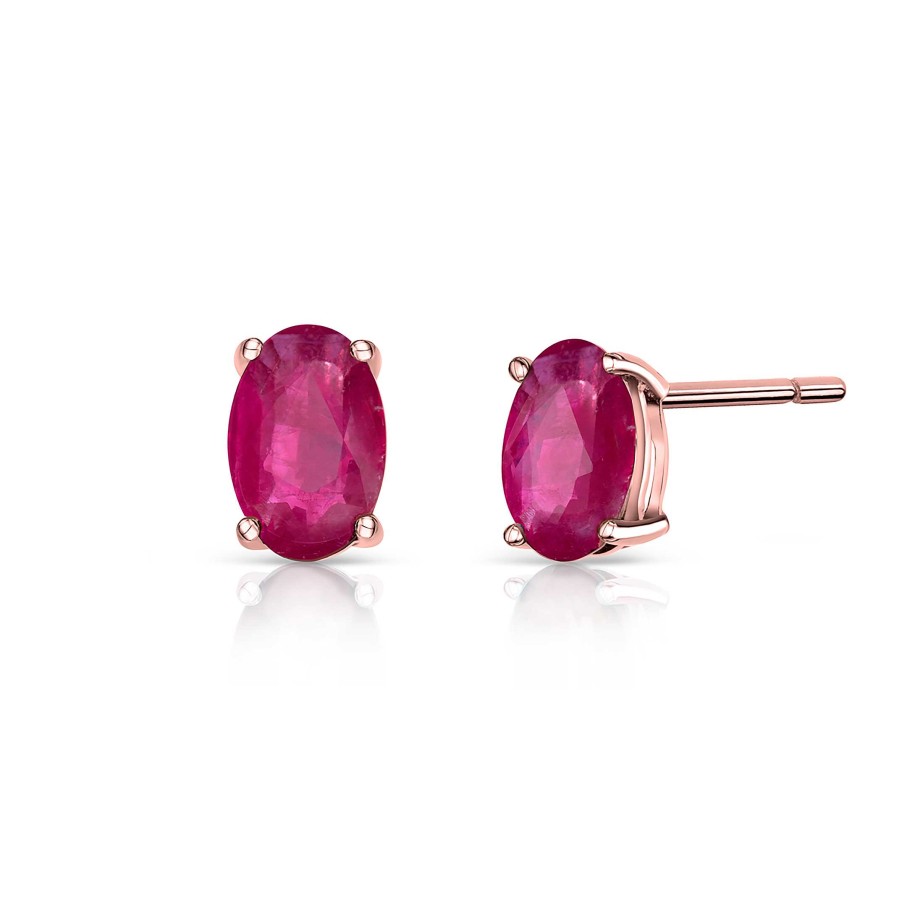 Pendientes Mumit | Pendientes De Rub Oval En Oro Rosa De 18 Kt