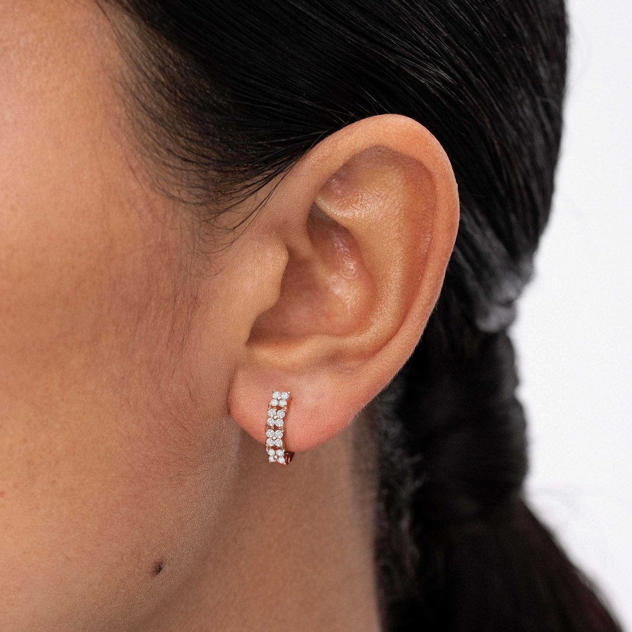 Pendientes Mumit | Pendientes Garden De Diamantes En Oro Rosa De 18 Kt