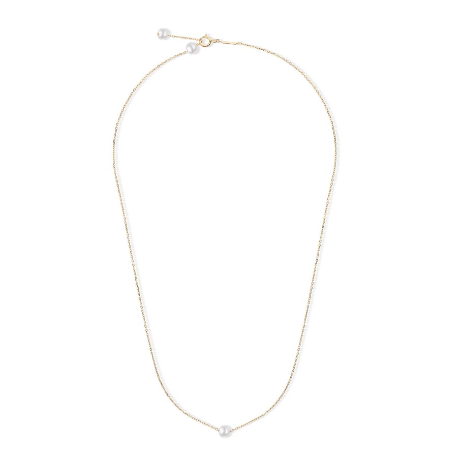 Collares Y Colgantes Mumit | Gargantilla Mabi Blet Single De Perlas En Oro Amarillo De 18 Kt