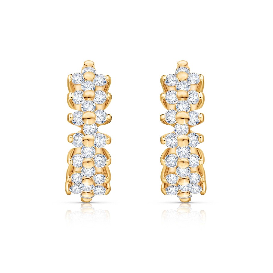 Pendientes Mumit | Pendientes Cross De Diamantes En Oro Amarillo De 18 Kt