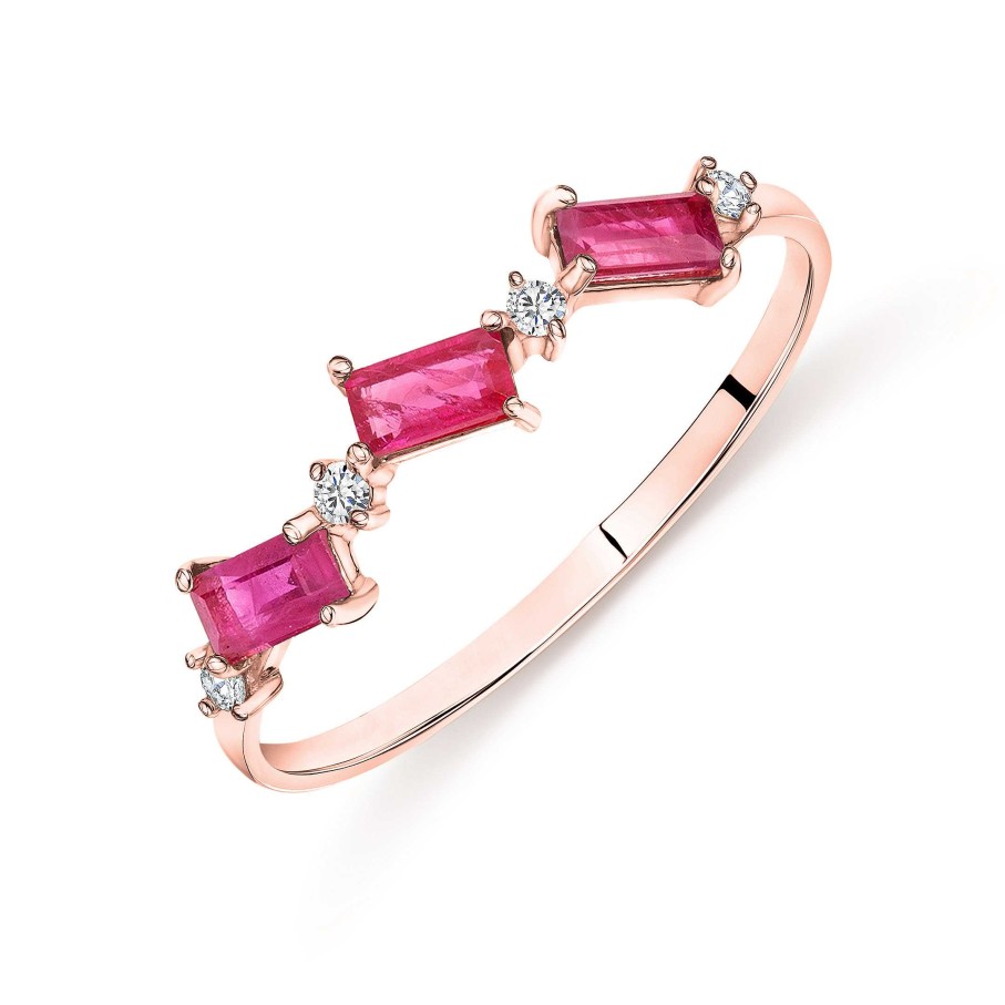 Sortijas Mumit | Sortija Dance De Rub Y Diamantes En Oro Rosa De 18 Kt